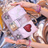 Magenta | Silber | Meerjungfrau Glas Makramee Perlen Armband